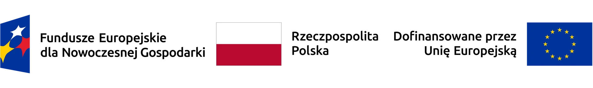 Znaki Funduszy Europejskich Fundusze Europejskie dla Nowoczesnej Gospodarki, Rzeczpospolita Polska, Dofinansowane przez Unię Europejską